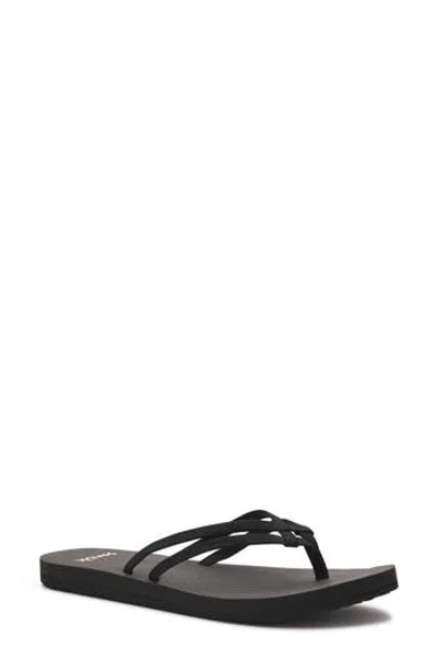 Sanuk Mandy Yoga Mat Flip Flop In Black