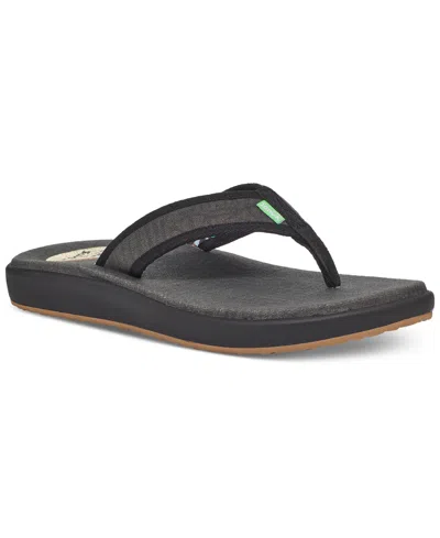 Sanuk Men's Furreal St X Ppf Flip-flops In Mosaic Black