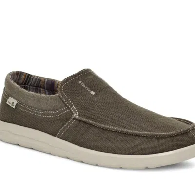 Sanuk Men's Hi Bro Lite Hemp Shoes In Earth Gray In Green