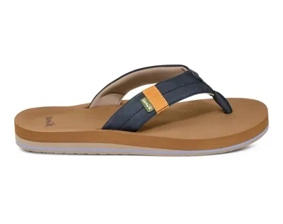 Sanuk Men's Sawyer Sandal In Navy Retro In Black