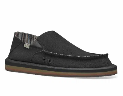Sanuk Men's Vagabond Slip On In Black Hemp