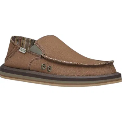 Sanuk Men's Vagabond Slip On In Brown Hemp