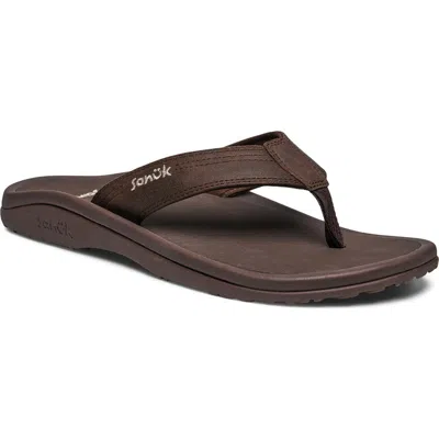 Sanuk On The Rocks Flip Flop In Brown
