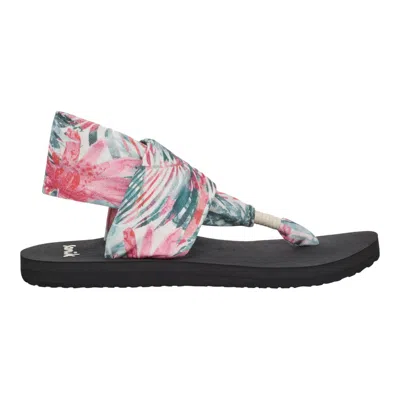 Sanuk Sling Soft Top Watercolor Palm Pink Multi 1139260-pkmu Women's