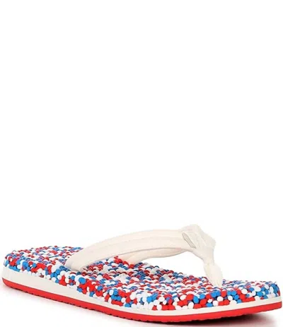 Sanuk Women's Bubblecush Flip Flops In Red White Blue In Multi