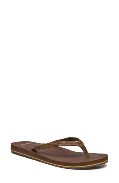 Sanuk Yoga Joy Ii Flip Flop In Brown