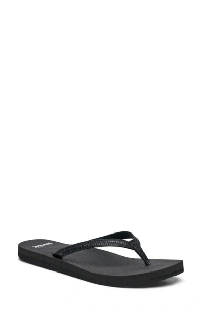 Sanuk Yoga Joy Ii Flip Flop In Black