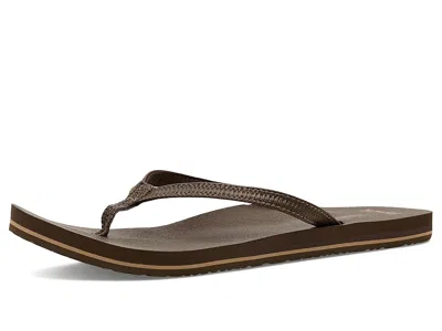 Sanuk Yoga Joy Ii Women's Sandals Pinecone Woven: 8 B - Medium In Brown