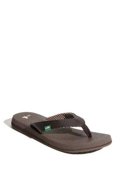 Sanuk 'yoga Mat' Flip Flop In Brown