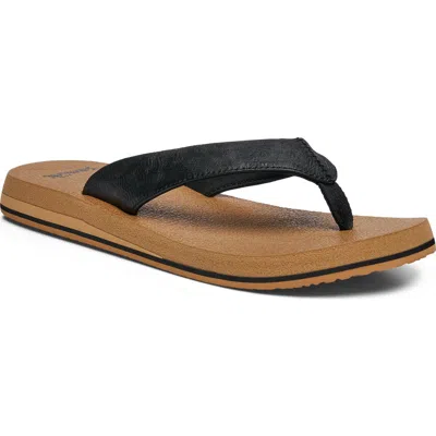 Sanuk Yoga Mat Ii Flip Flop In Black