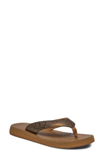 Sanuk Yoga Mat Ii Leather Flip Flop In Multi