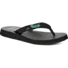 Sanuk Yoga Paradise Ii Flip Flop In Black Paradise Palms