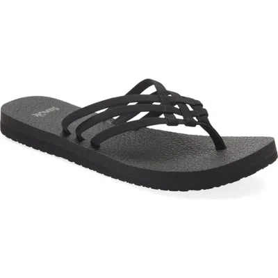 Sanuk Women's Yoga Sandy Strappy Thong Sandals Women's Shoes In Black