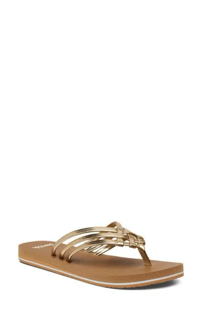 Sanuk Yoga Sandy Ii Flip Flop In Gold