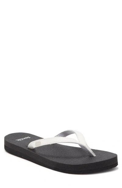 Sanuk Yoga Spree 4 Flip Flop In White/black