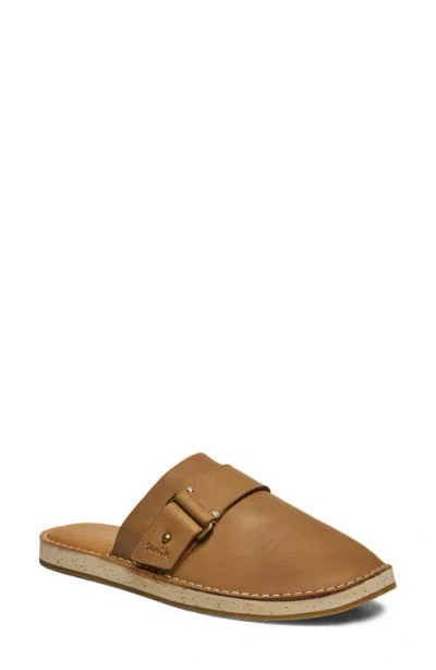 Sanuk You Got My Back Crafted Leather Flat Mule In Brown