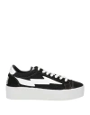 Sanyako Man Sneakers Black Size 6.5 Textile Fibers, Leather In Black