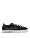 Sanyako Woman Sneakers Black Size 7 Leather, Textile Fibers In Black