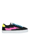 Sanyako Woman Sneakers Black Size 7 Leather, Textile Fibers In Black