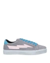 Sanyako Woman Sneakers Grey Size 7 Leather, Textile Fibers In Grey
