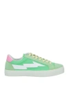 Sanyako Woman Sneakers Light Green Size 7 Leather, Textile Fibers