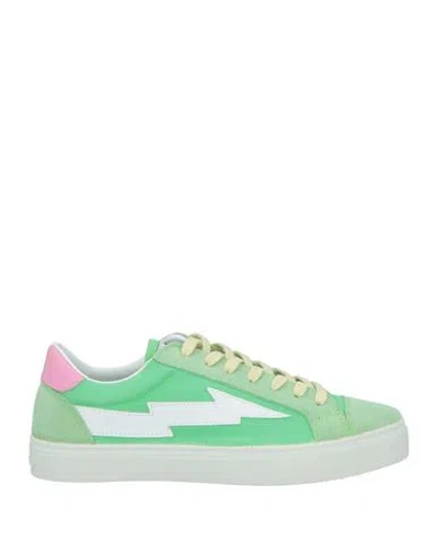 Sanyako Woman Sneakers Light Green Size 7 Leather, Textile Fibers