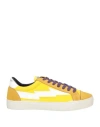 Sanyako Woman Sneakers Marigold Size 6.5 Leather, Textile Fibers In Yellow