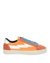 Sanyako Woman Sneakers Orange Size 6.5 Leather, Textile Fibers