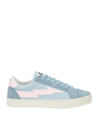 Sanyako Woman Sneakers Pastel Blue Size 7 Leather, Textile Fibers