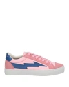 Sanyako Woman Sneakers Pink Size 7 Soft Leather, Textile Fibers In Pink