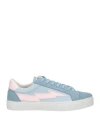 Sanyako Woman Sneakers Sky Blue Size 7 Soft Leather, Textile Fibers In Blue