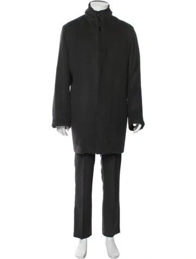 Pre-owned Sanyo Angora Overcoat In Gray