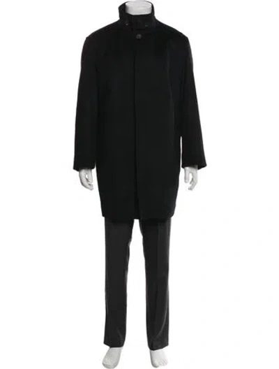 Pre-owned Sanyo Wool Overcoat In Black