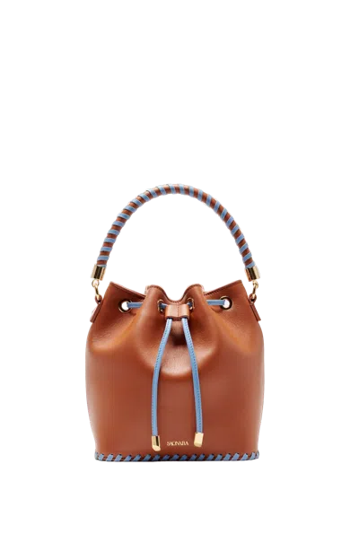 Saonara Bucket Caramel/blue Sky Leather