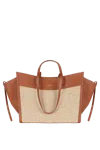 SAONARA SAONARA SHOPPING BAG RAFIA/CARAMELO PIEL