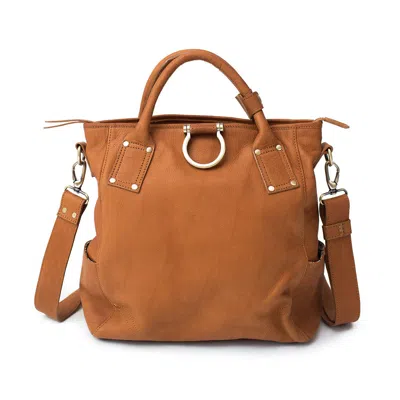 Sapahn Women's Brown Chloe Convertible Backpack & Crossbody Bag - Whisky