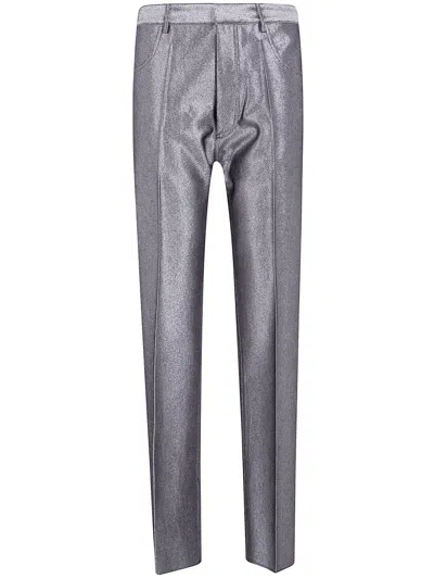Sapio Five Pocket Denim Pants Front Crease In Metallic