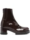 Sapio 70mm Patent-finish Boots In Brown