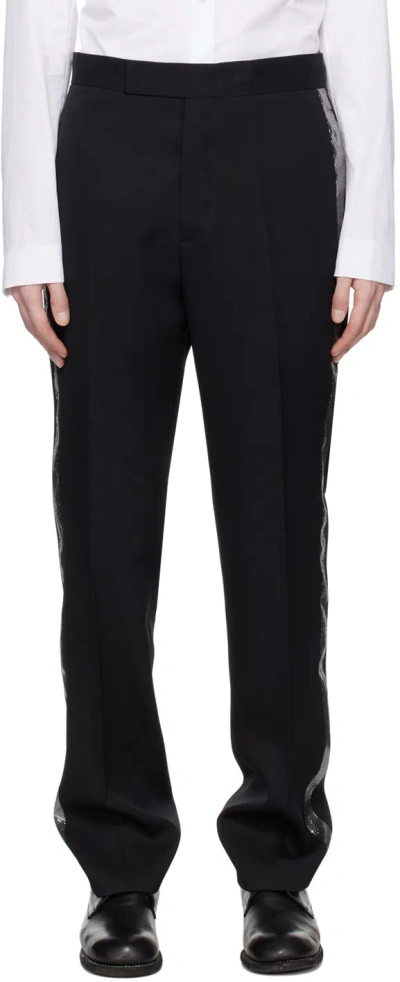 SAPIO BLACK CREASED TROUSERS