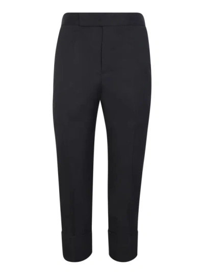 Sapio Black Straight-cut Gabardine Pants