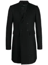 Sapio Wool Blend Tweed Coat In Black