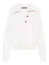 Sapio Button-embellished Polo Top In White