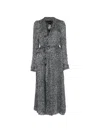 Sapio Buttoned Patterned Coat In Black
