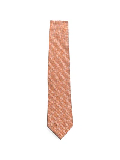Sapio Check-pattern Tie In Orange