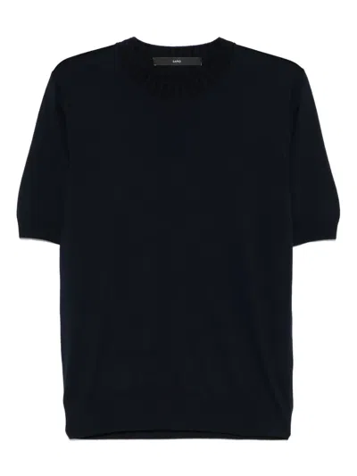 Sapio Cotton Knitted Top In Black