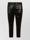Sapio Cropped Trousers With Shiny Finish And Side Pocket In Black
