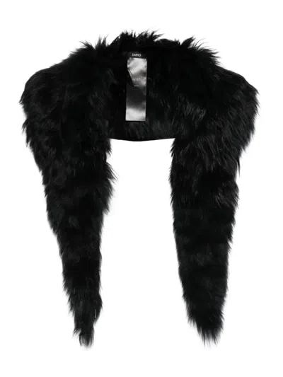 Sapio Detachable Brushed Collar In Black