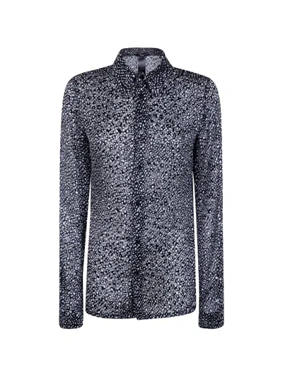 SAPIO DEVORÉ GRAPHIC-PATTERN SHIRT