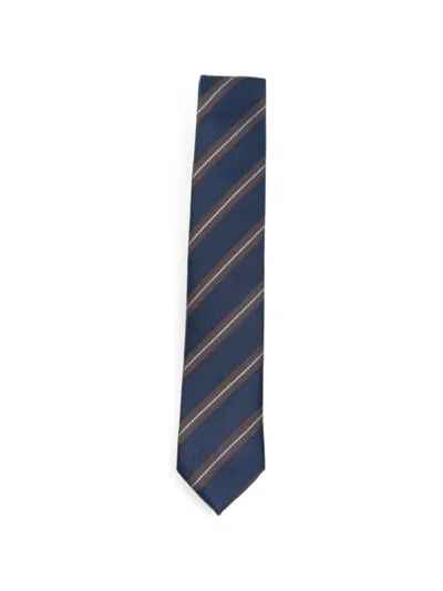 Sapio Diagonal-stripe Tie In Blue