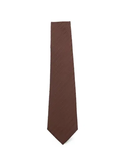 Sapio Diagonal-stripe Tie In Brown